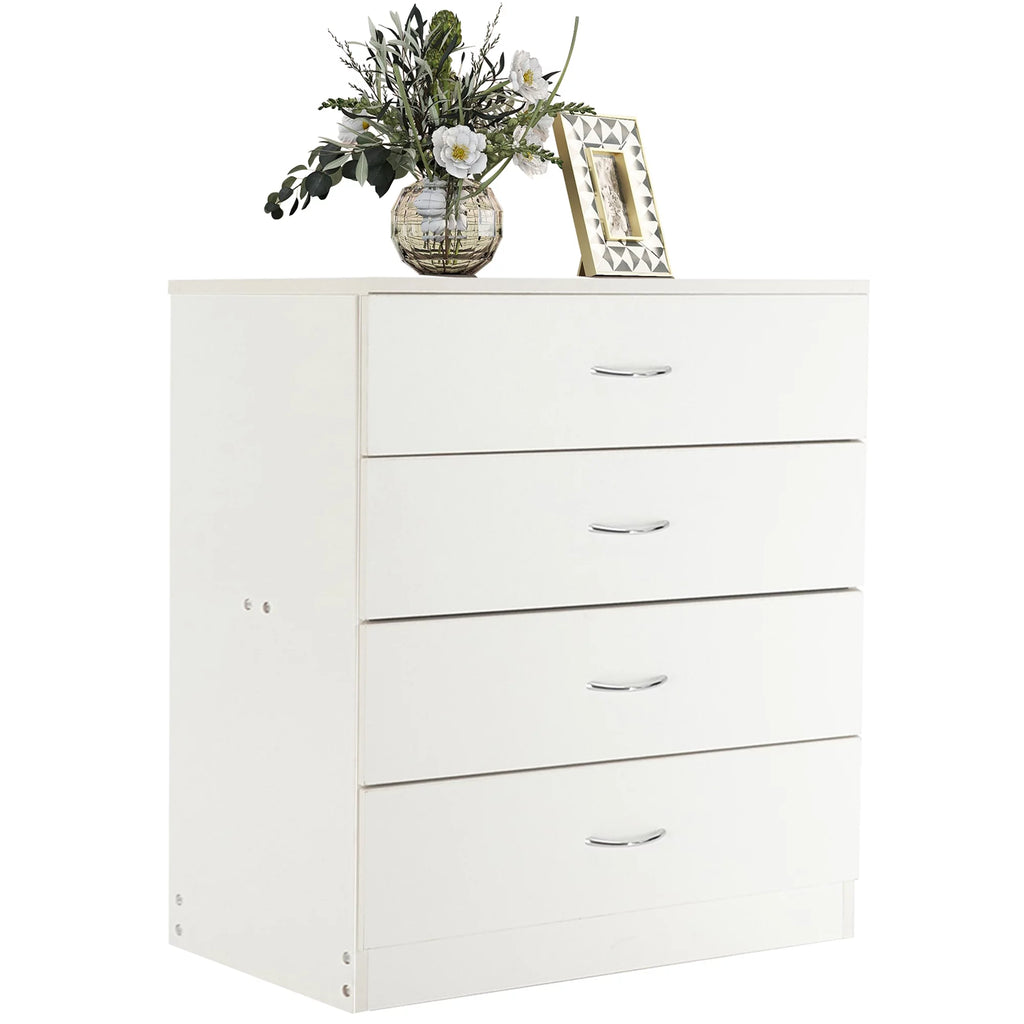 White 4 Drawer Wood Dresser E2929