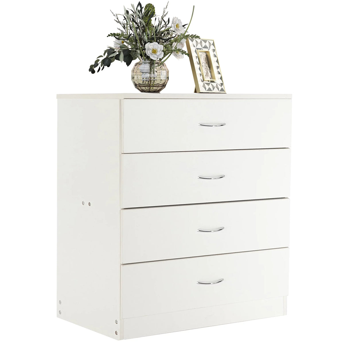 White 4 Drawer Wood Dresser E2929