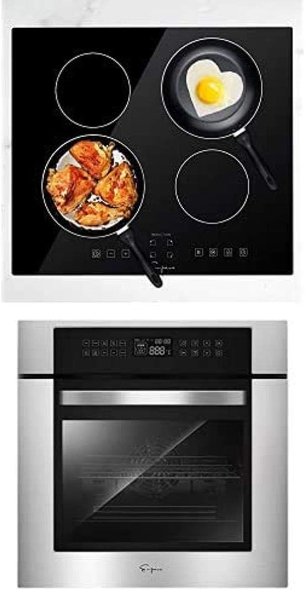 24" Electric Induction Cooktop with 4 Burners & Single Wall Oven O274168