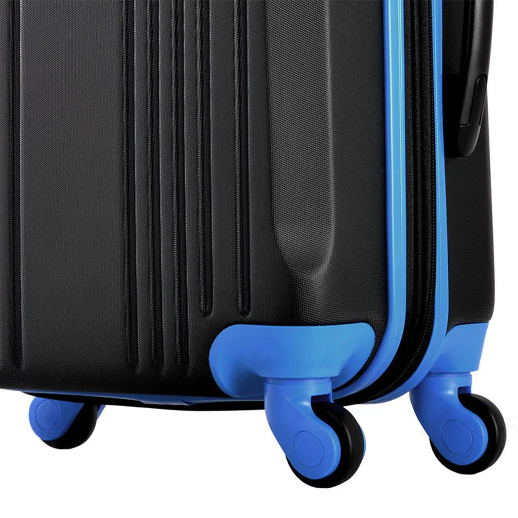 Expandable Hardside Carry-On Luggage Spinner Suitcase with Laptop Compartment, Black/Blue U57428