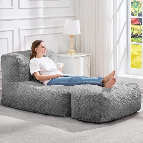 Big Bean Bag Lounger Chair with Memory Foam Filled U322944