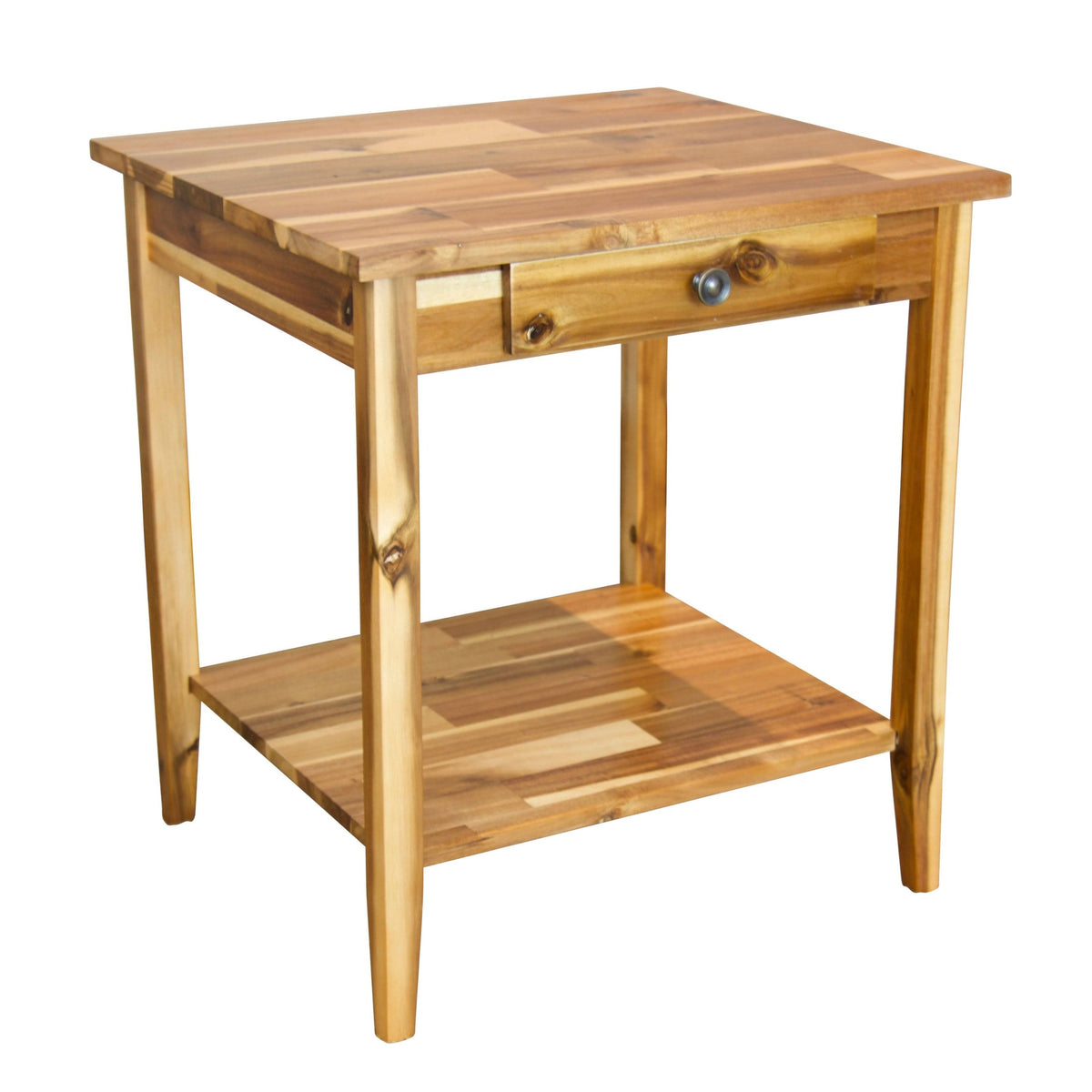 Solid Acacia 1-Drawer End Table - Mahogany O572535