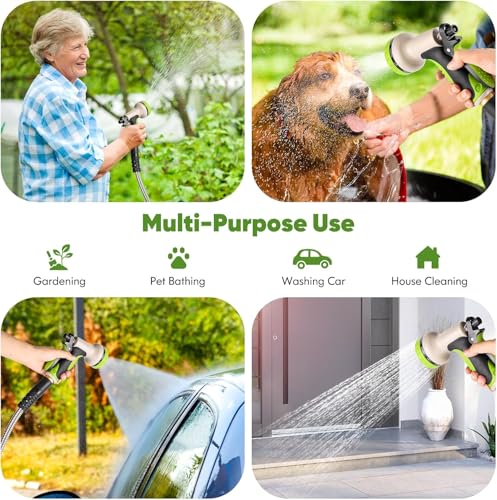 50 ft Stainless Steel Garden Hose with 10 Function Nozzle B5923