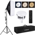Studio Photography Light Kit Softbox Lighting Set with 85W Bi-color Temperature LED Light, 50x70cm Softbox, 2M Light Stand, Remote Control, Carry Bag H99559