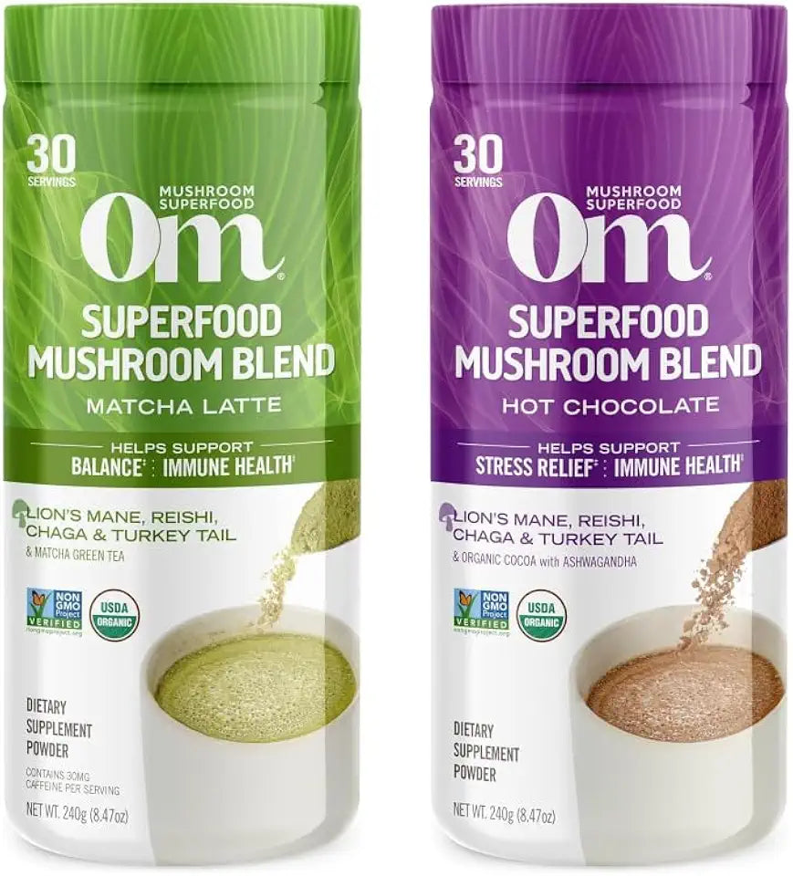 Matcha Latte Mushroom Powder and Hot Chocolate Mushroom Powder Bundle T5218