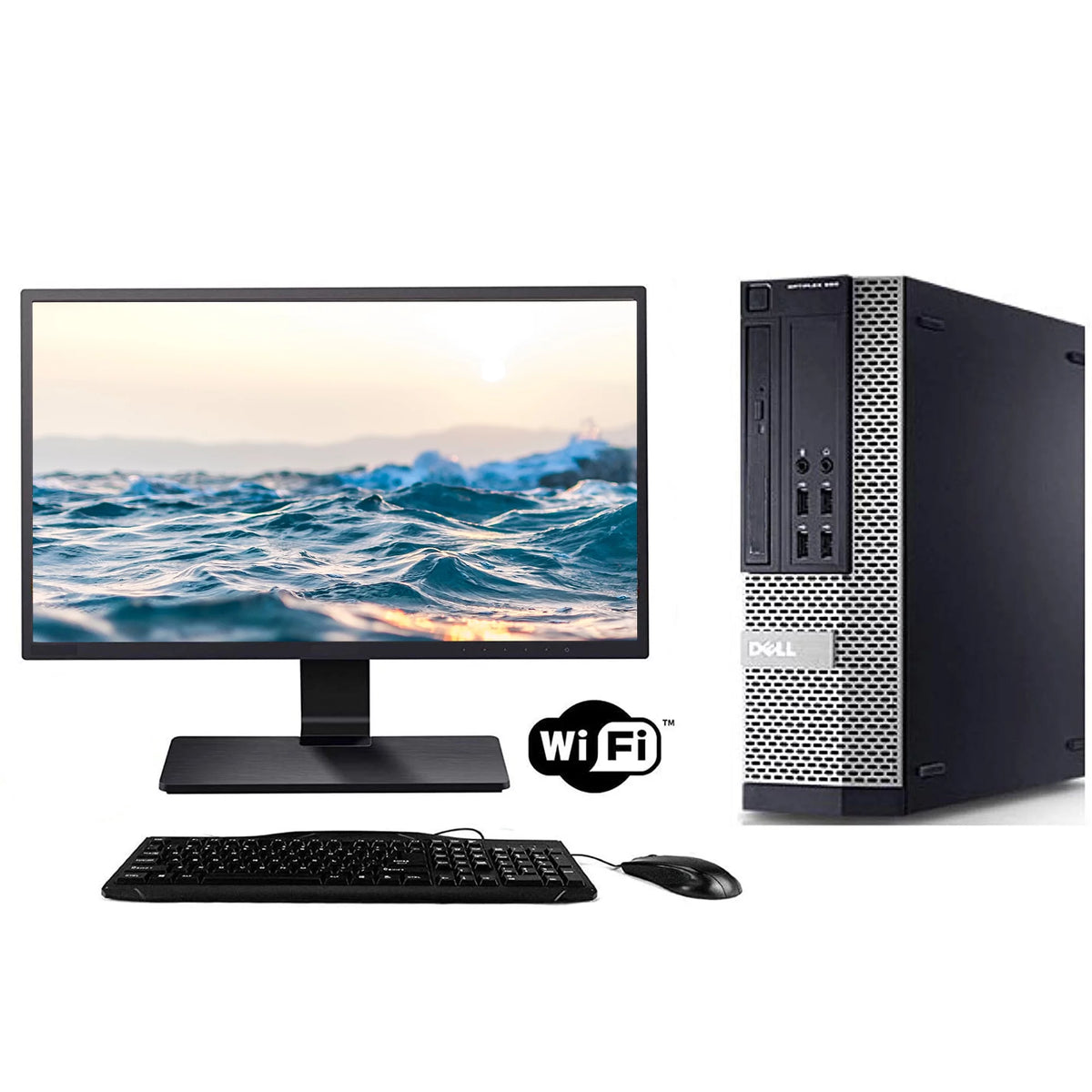 16GB DDR3 RAM 240SSD Hard Drive Windows 10 Pro Desktop Computer Tower with 17" LCD Monitor U4685