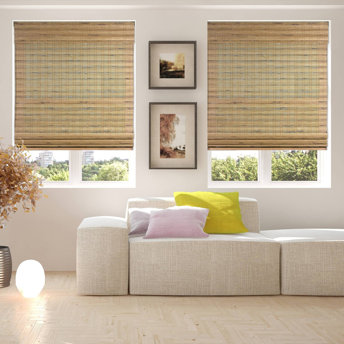 Cordless Bamboo Roman Shade 33.5 inch x 60 inch Q544