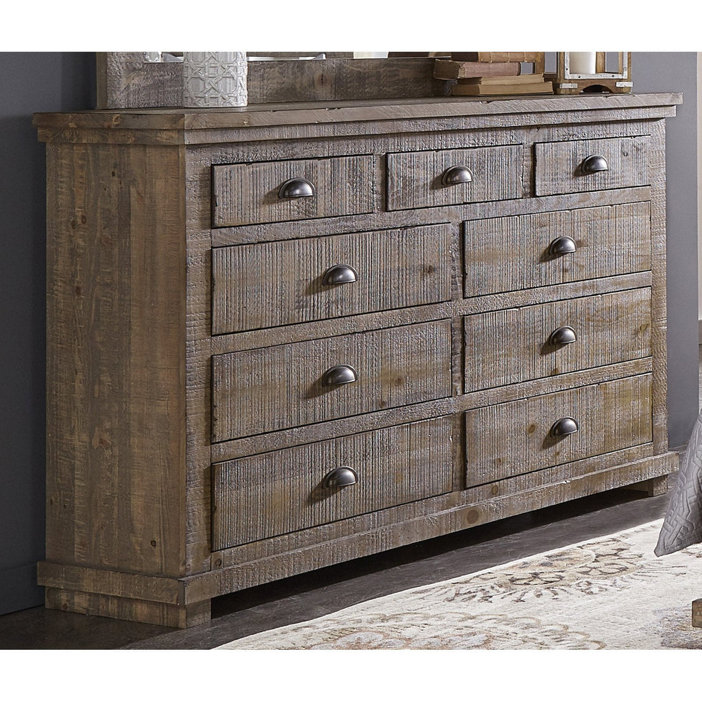 42 x 64 x 18 in. Weathered Gray Drawer Dresser F7275