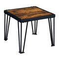 Black Industrial Metal Square End Table O496