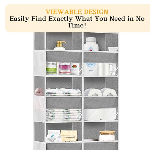 Light Grey 5-Tier Over The Door Hanging Storage Organizer Q90171