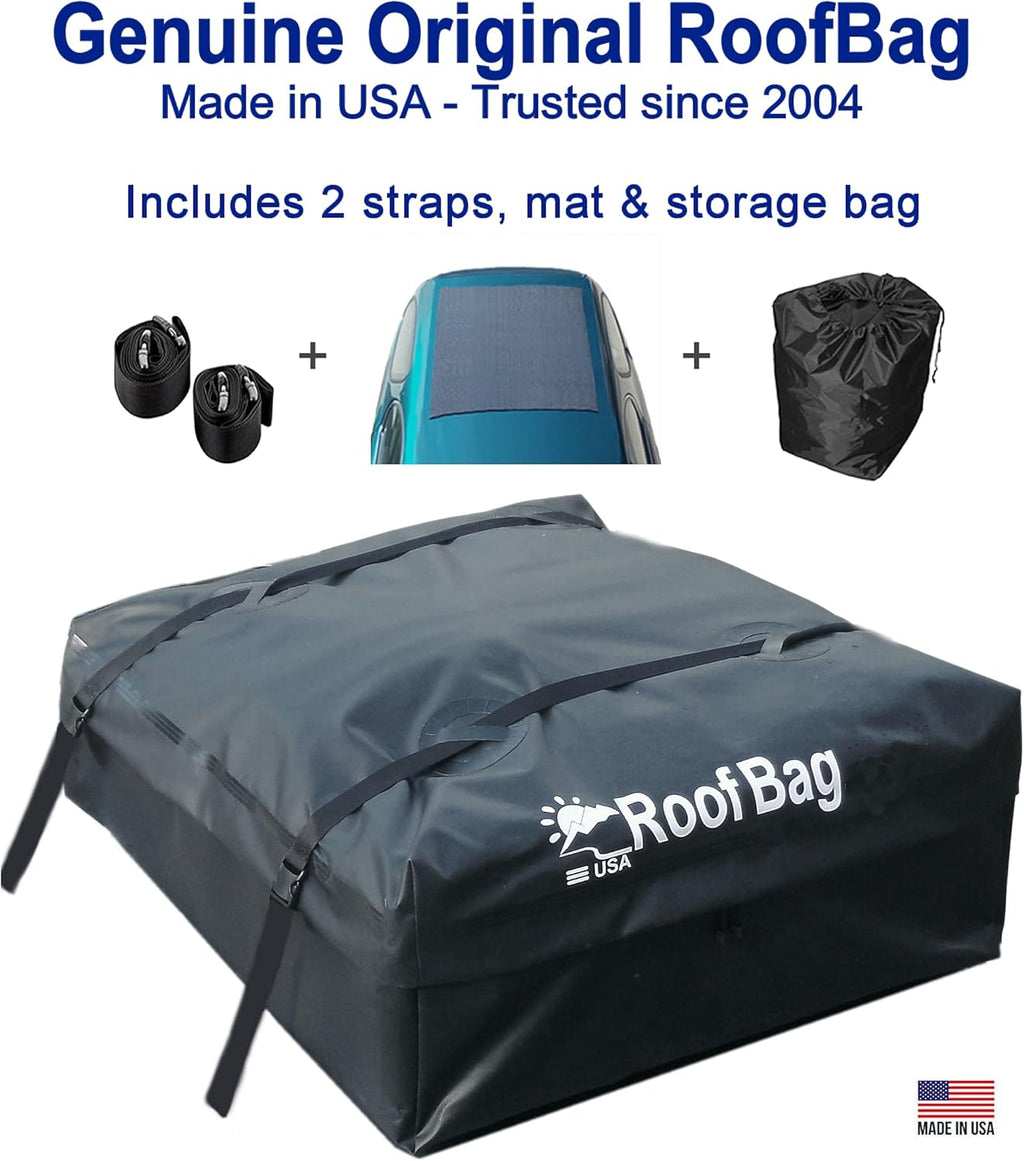 11 Cubic Feet Waterproof Rooftop Cargo Carrier with Straps and Storage Bag Q814553