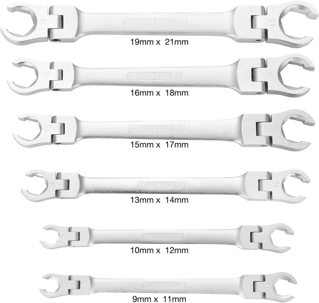 6 Piece Flex Head Flare Nut Wrench Set A4704