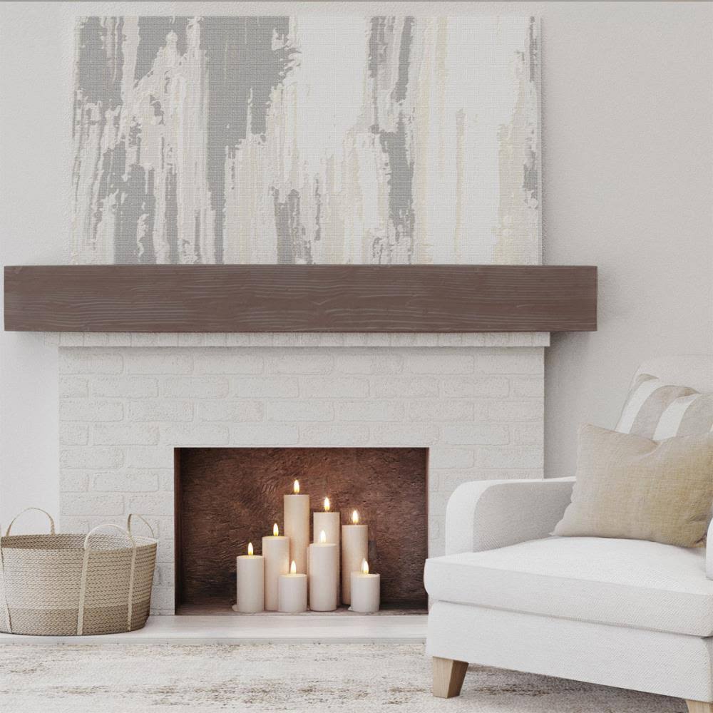 Sandblasted Faux Wood Fireplace Mantel E687992