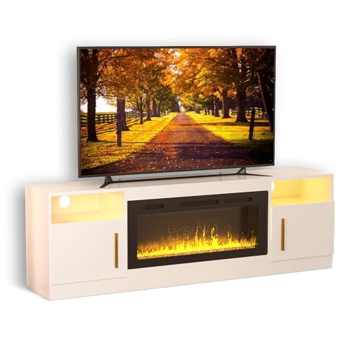 Black 70 Inch Electric Fireplace TV Stand M764058