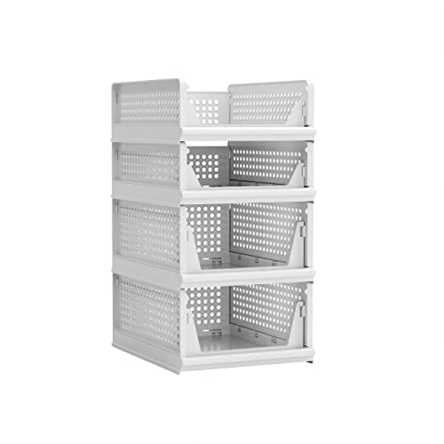 Stackable Plastic Storage Basket Bin T638