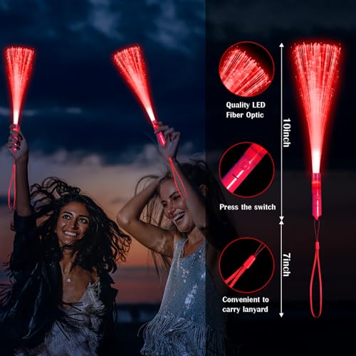 60 PCS White Fiber Optic LED Light Up Wands with 3 Flashing Modes Q70282