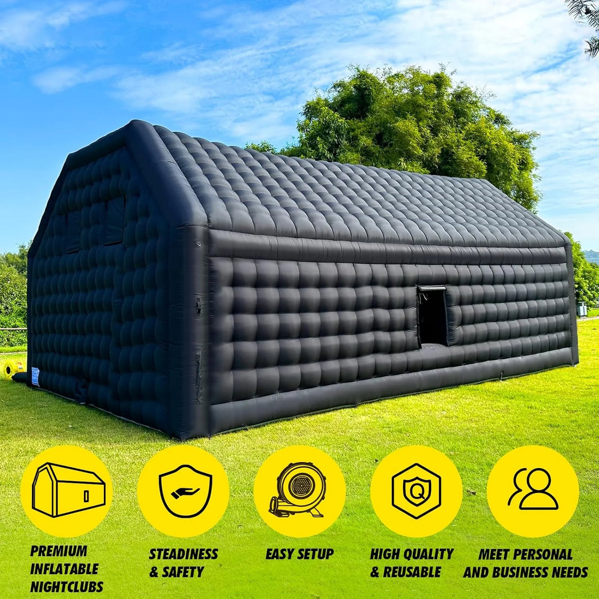 Large Black Inflatable Night Club 30x20x13Ft Inflatable Party Tent F202