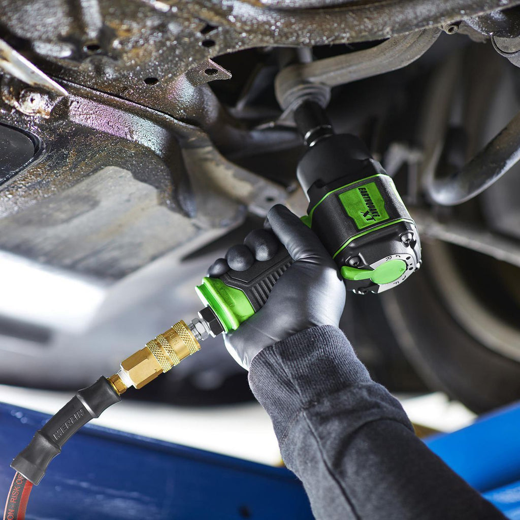 1/2 in. Supercompact Air Impact Wrench, Twin Hammer, 1000 ft-lbs, Green X3996