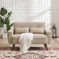 Green Small Loveseat Sofa with Wood Legs Y1389