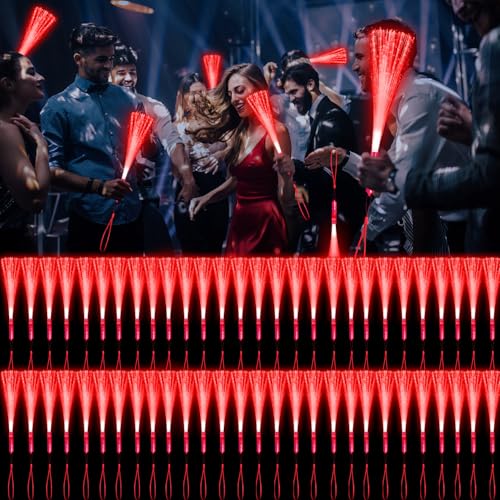 60 PCS White Fiber Optic LED Light Up Wands with 3 Flashing Modes Q70282