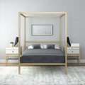 King Size Gray Canopy Bed with Built-in Headboard P218388