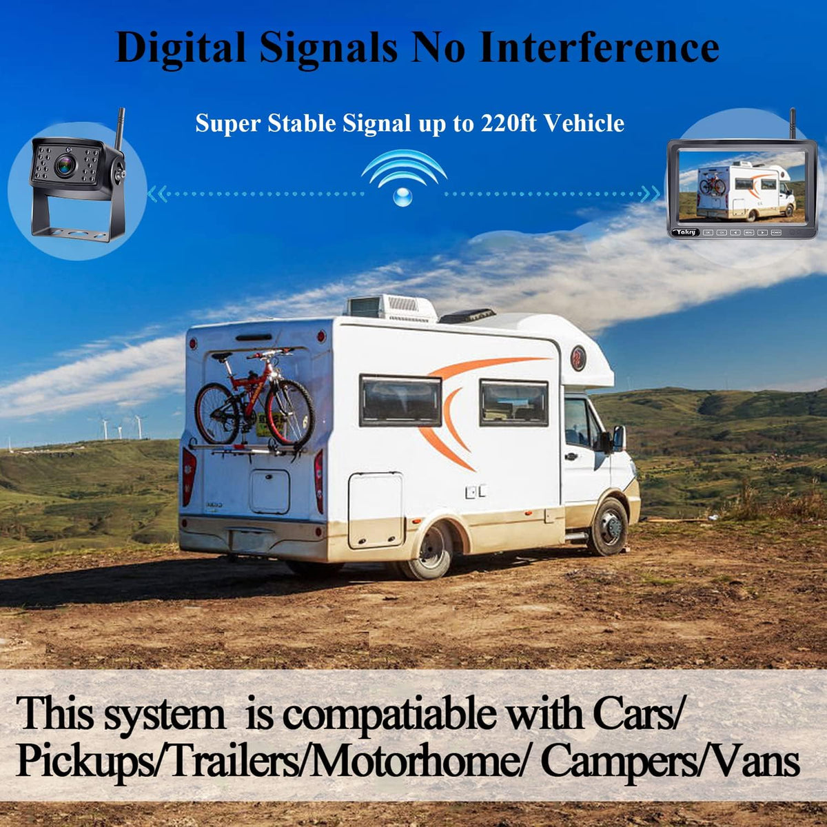 HD 1080P 7'' Monitor Bluetooth Backup Camera Kit W14749