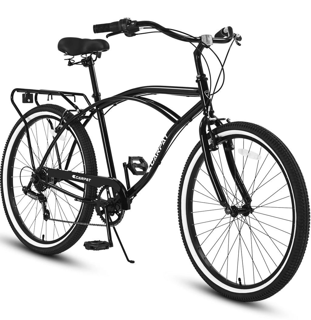 26 inch 7 Speed Black Cruiser Bike T39101