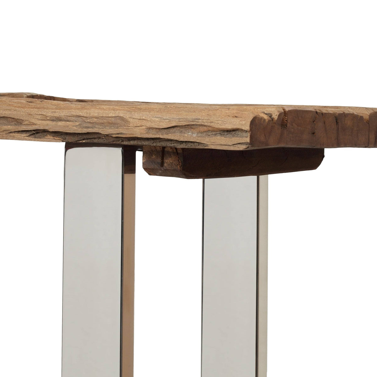 Natural Wood and Iron Console Table T8121