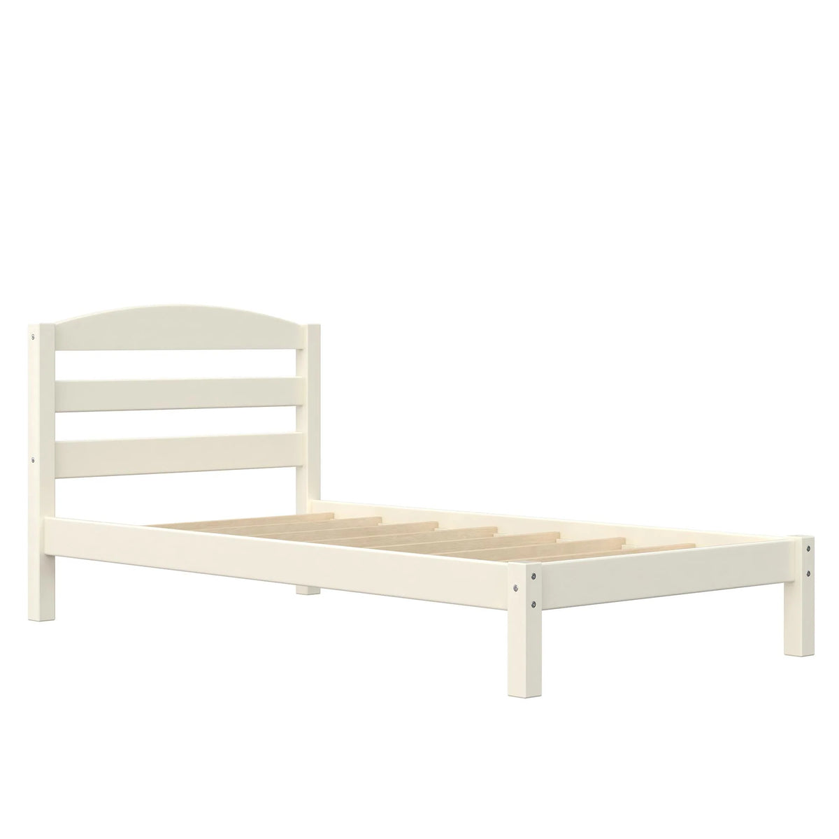 Twin Size Off-White Wood Platform Bed Frame D993