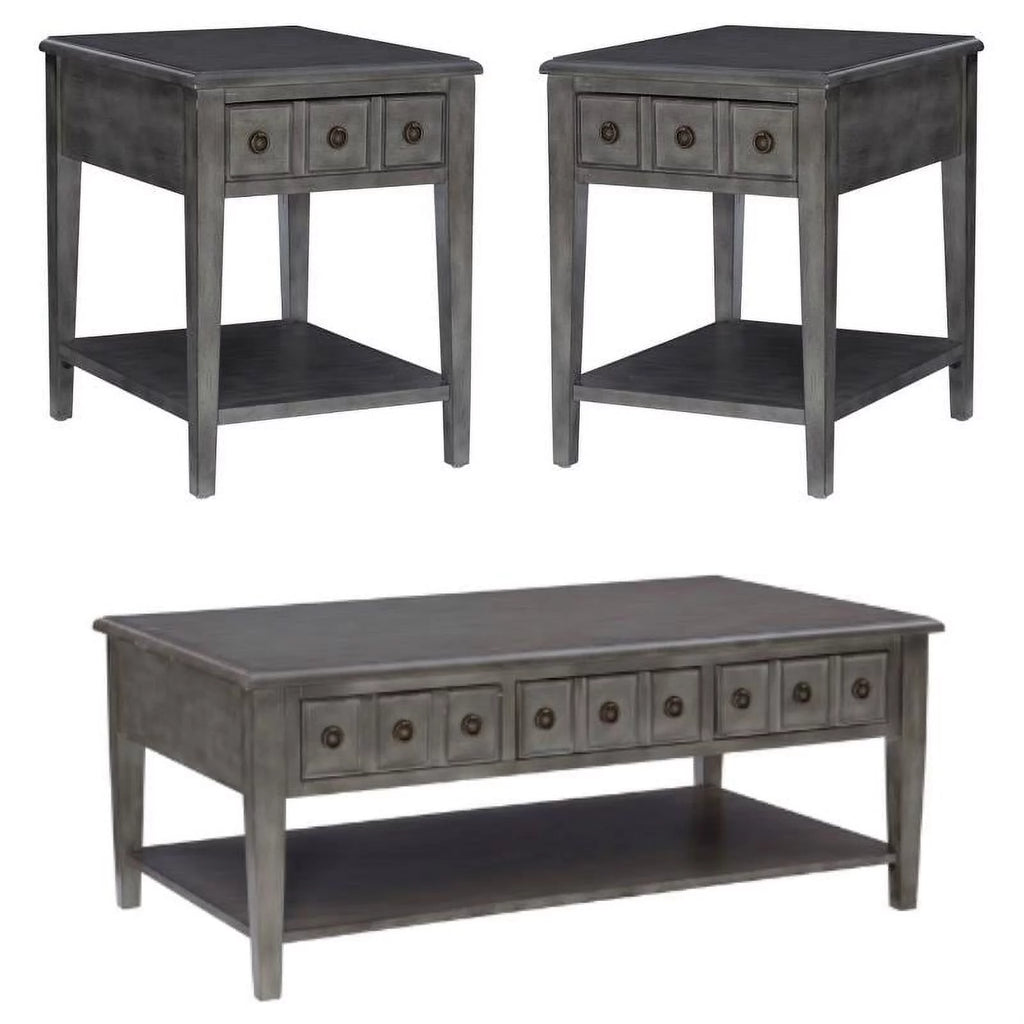 3-Piece Coffee Table Set with 2 Accent Tables in Gray L9677