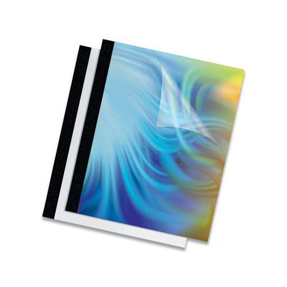 Thermal Binding System Covers, 60-Sheet Cap, 11 x 8.5, Clear/Black, 10/Pack X17738