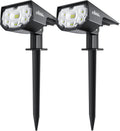 IP68 Waterproof Solar Powered 2-in-1 Outdoor Spotlights 2 Pack Warm White E80105