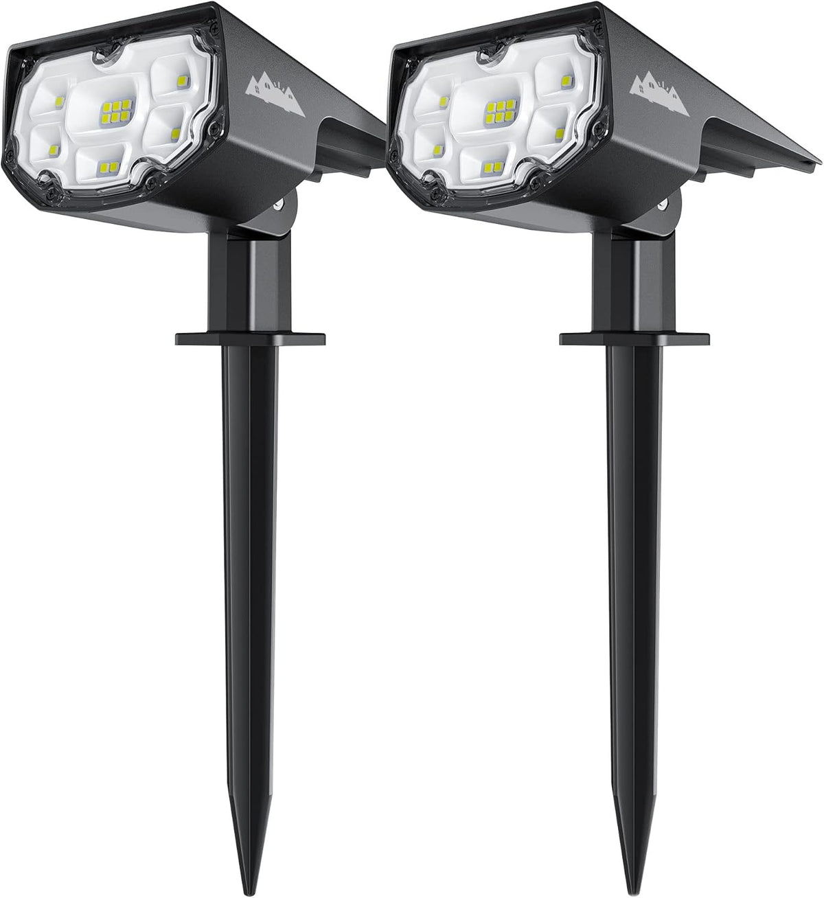 IP68 Waterproof Solar Powered 2-in-1 Outdoor Spotlights 2 Pack Warm White E80105
