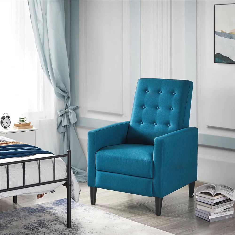 2PCS Blue Fabric Recliner Chair Q23477