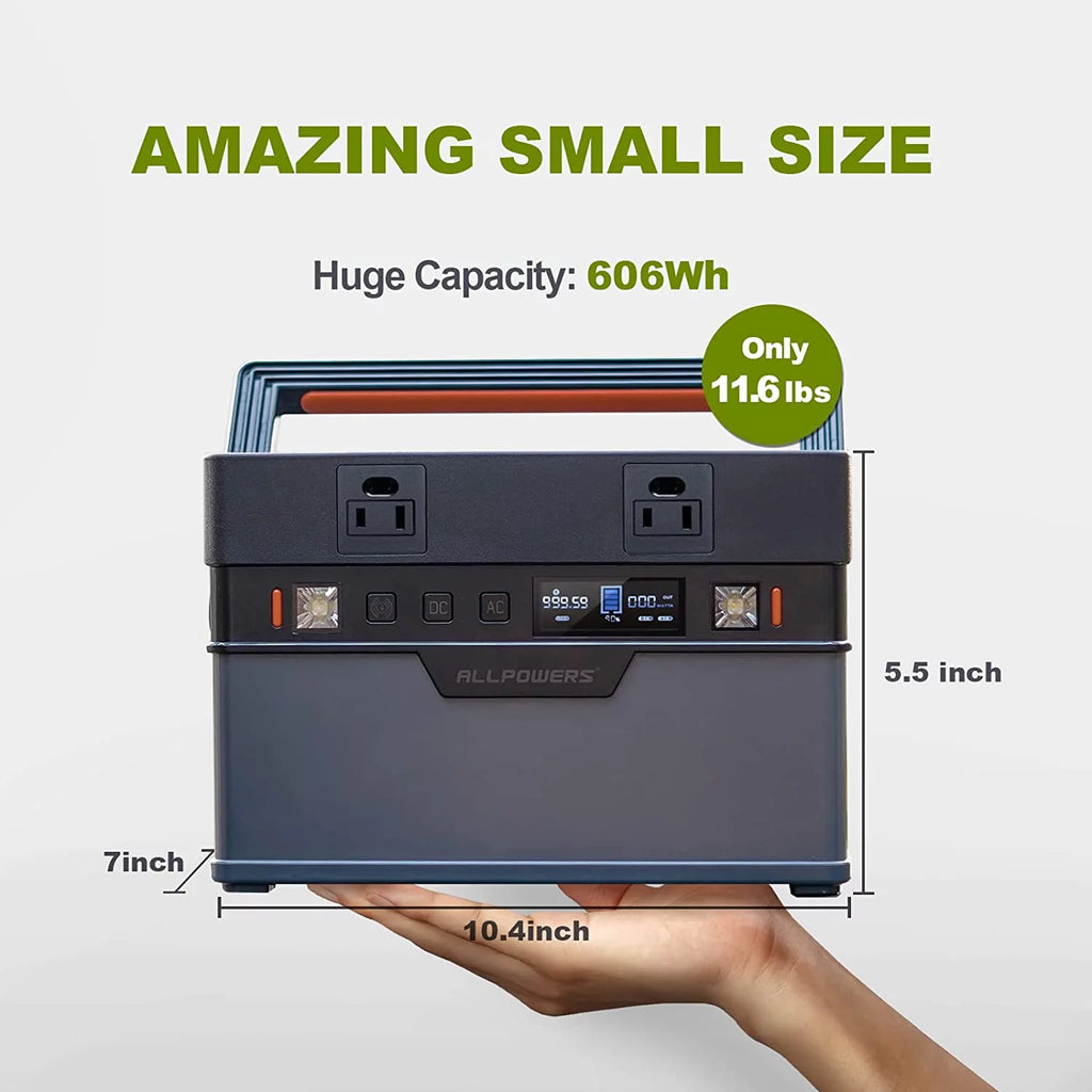 700W 606Wh Portable Power Station with 100W Flexible Solar Panel P9271