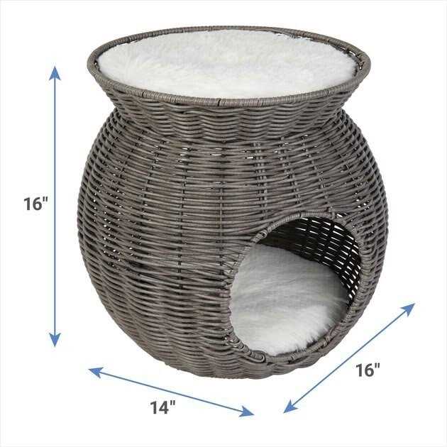 Round Wicker Cat Condo with Top Perch I677803