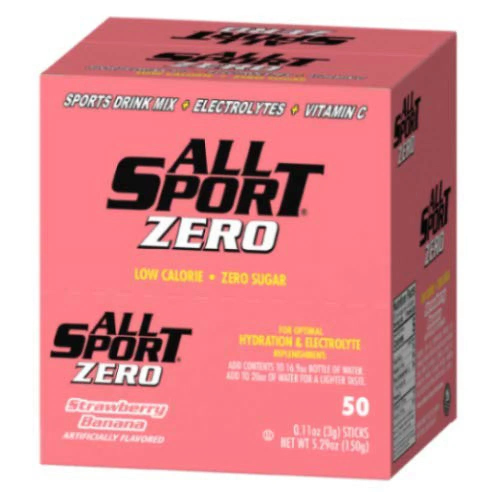 Zero Calorie Sugar Free Electrolyte Drink Mix Strawberry Banana 50 CT I635