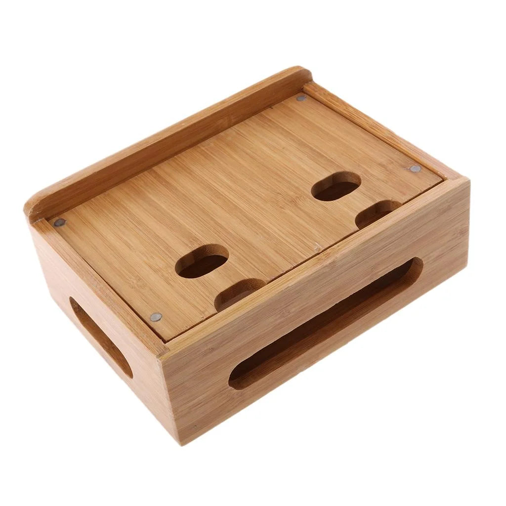 4 Slots Bamboo Charging Station & Organizer W19377
