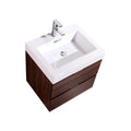24 in. Wall Mount Walnut Bathroom Vanity S209