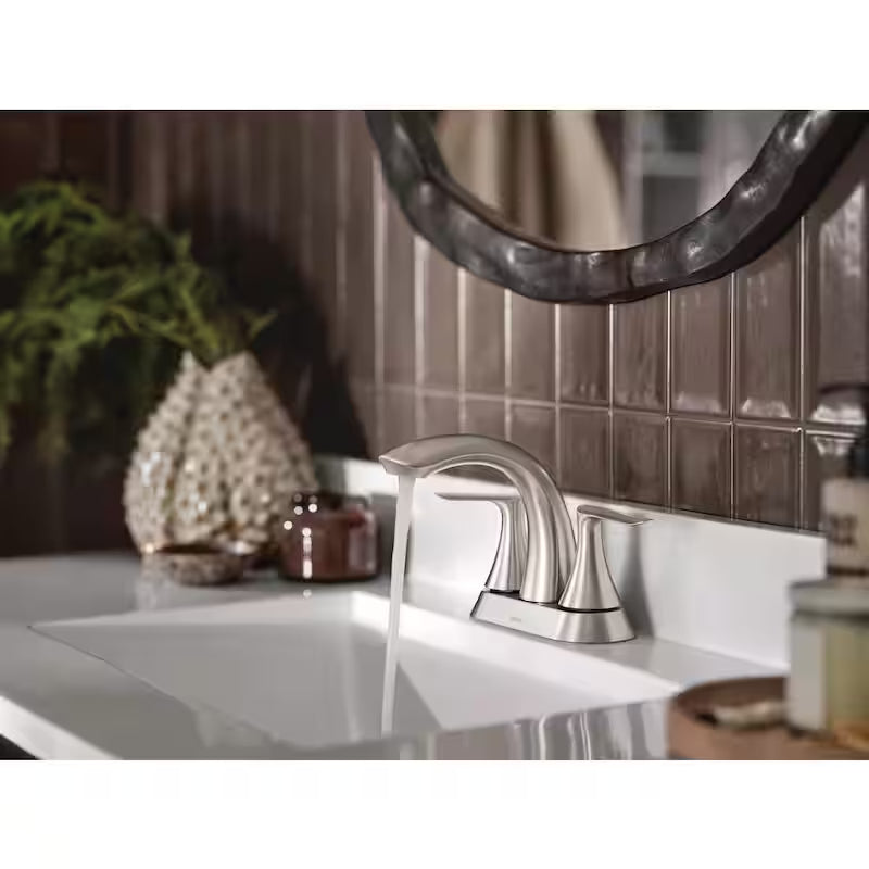 4 in. Centerset Double-Handle Bathroom Faucet Brushed Nickel A3061