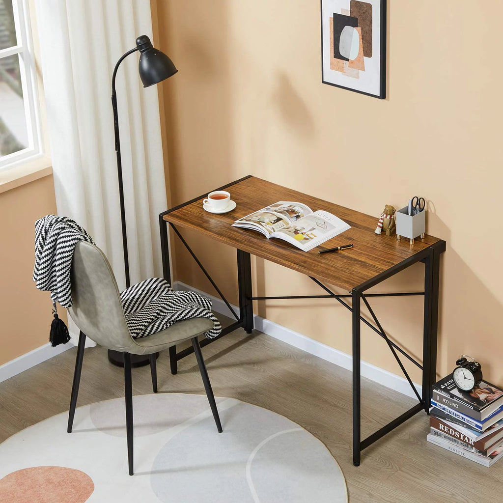 Folding Computer Desk 39” Walnut C618