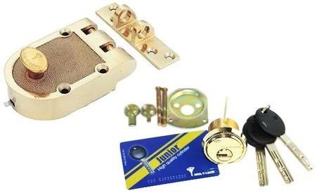 Bright Brass Rim Cylinder Deadlock T9509