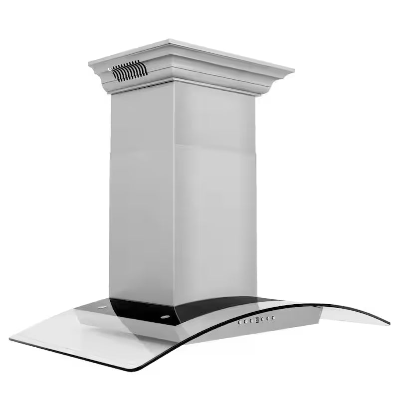 36 in. 400 CFM Ducted Wall Mount Range Hood in Stainless Steel and Glass U5868