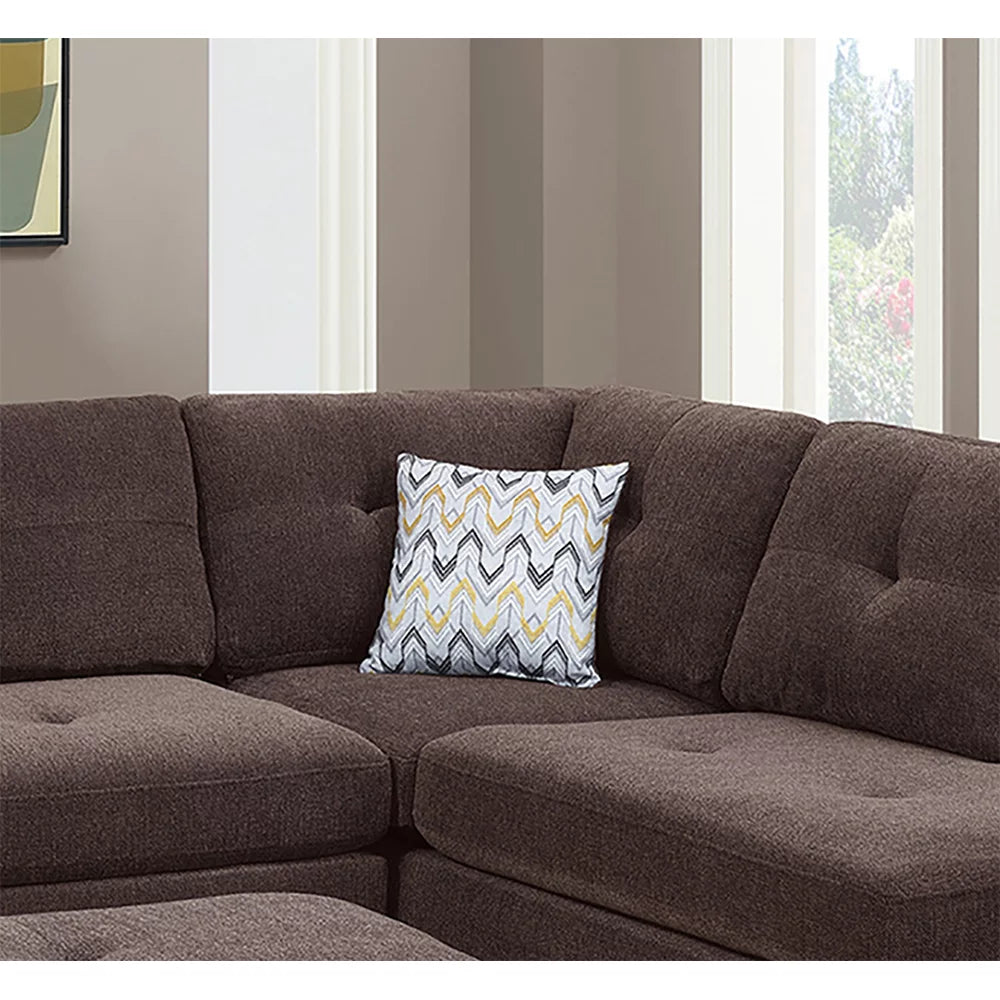 Chenille Reversible Sectional Sofa with Ottoman U2408