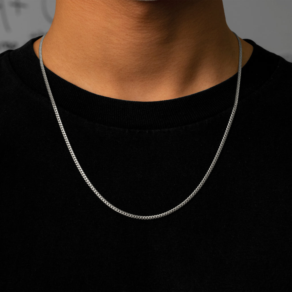 10k White Gold Miami Cuban Link Chain Necklace with Lobster Lock (28") O861589
