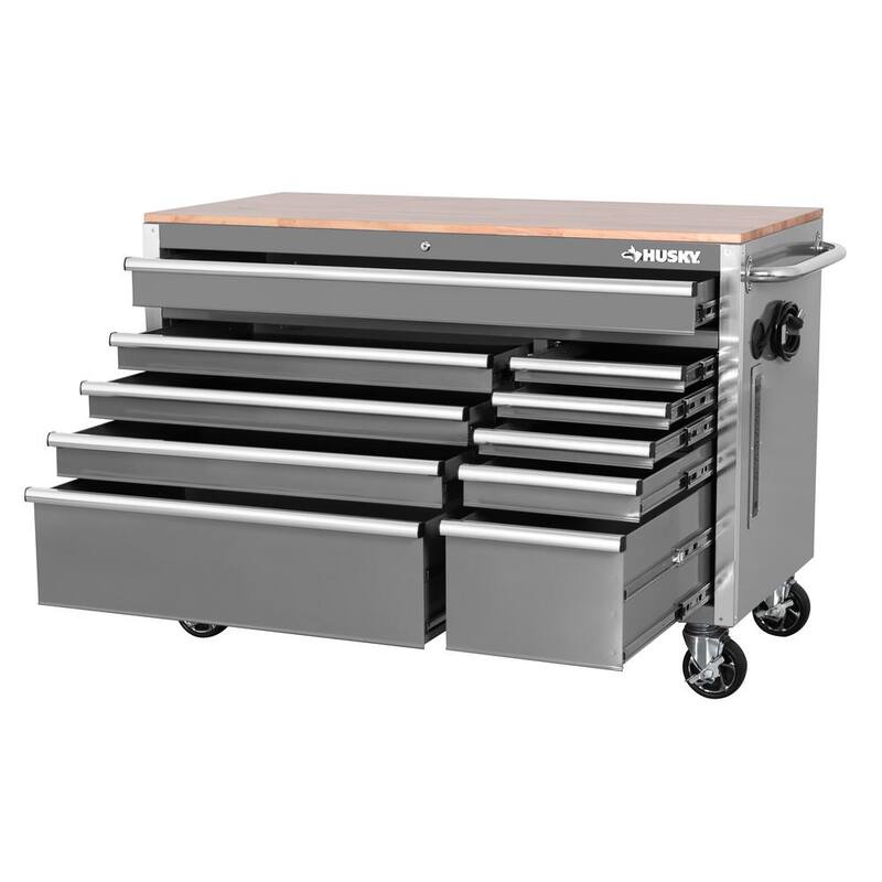 52 in. Gloss Gray Mobile Workbench Tool Chest D69333