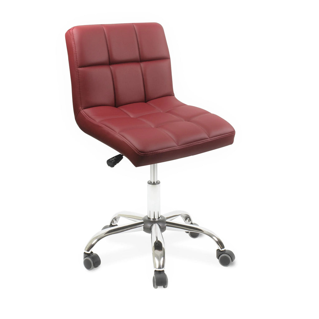 Red Adjustable Armless Tufted Desk Chair U960