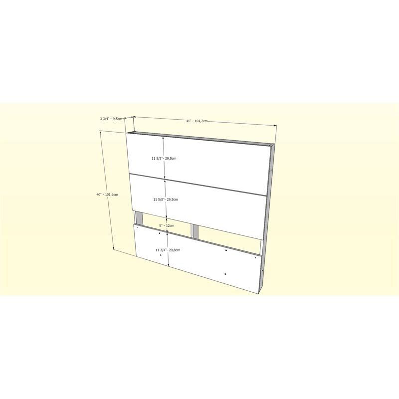 4 Piece Twin Size Bedroom Set Walnut White D12892