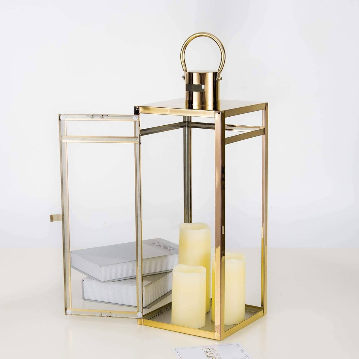 22x22 Gold Metal Lantern Candle Holder H824587
