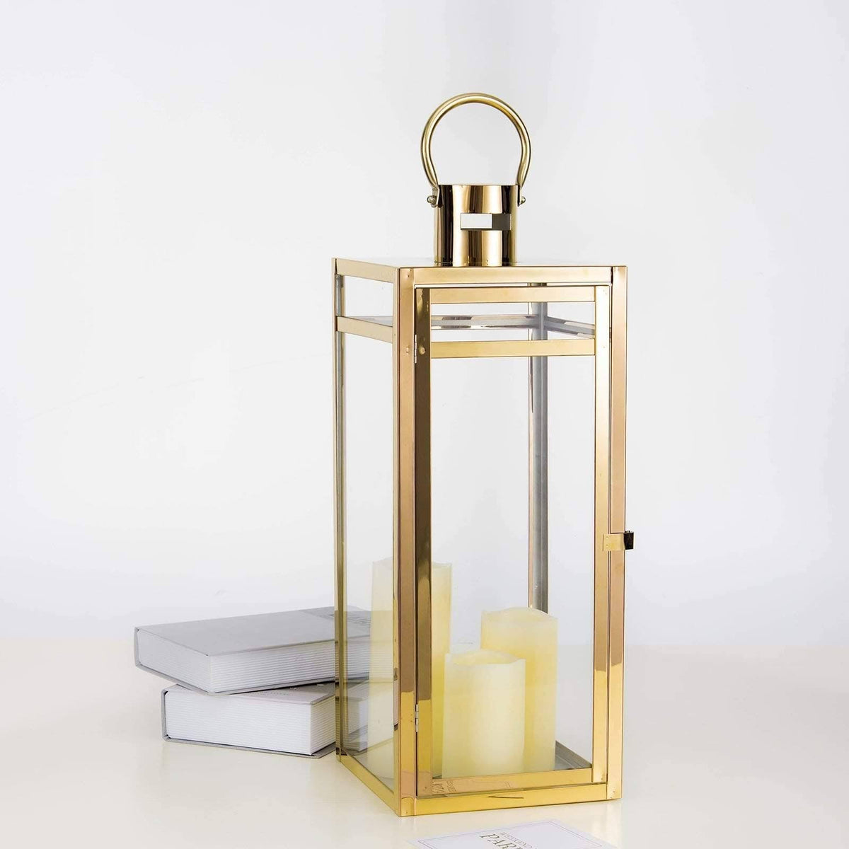 22x22 Gold Metal Lantern Candle Holder H824587